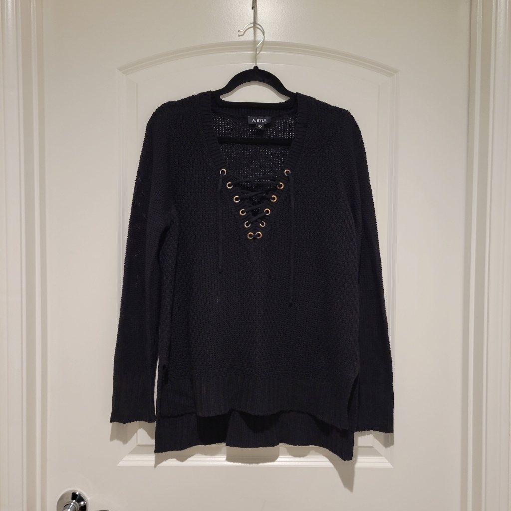 A Byer Black Knit Sweater Medium 494 A Byer Black Knit Sweater Medium 494